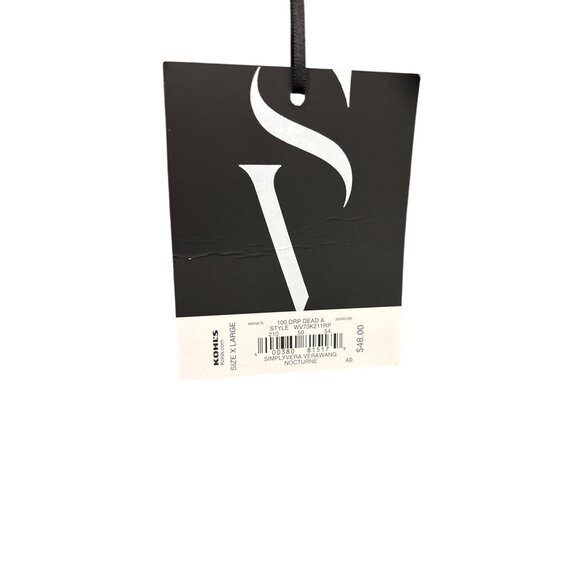 Simply Vera Vera Wang XL Floral Gray Sweatshirt With Embellishments - Picture 7 of 15